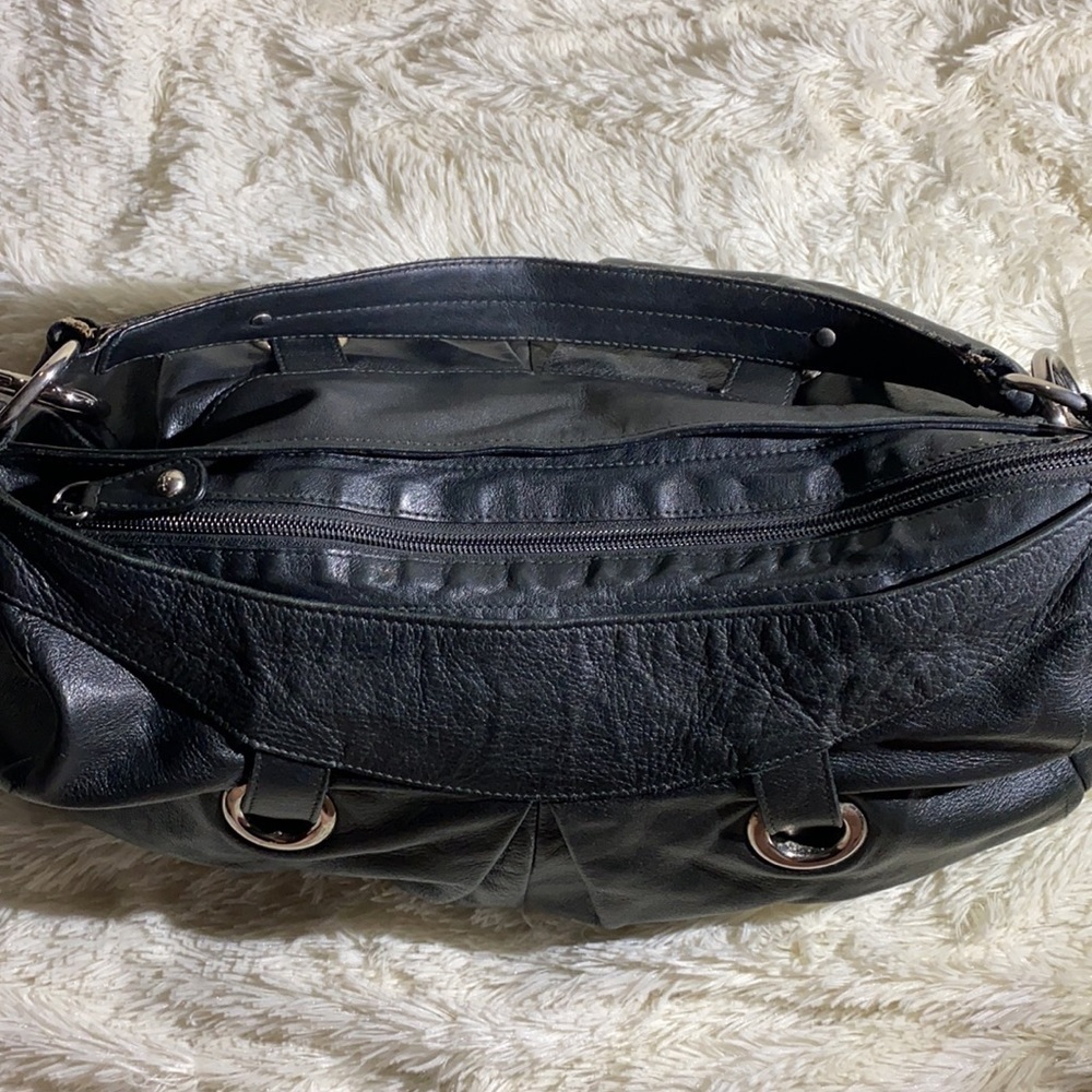 FURLA ~ 2 Way ~ Soft Black Leather Hobo Bag - Picture 5 of 13